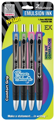 Zebra Z-Mulsion EX RT Emulsion 1.0mm Fashion, Assorted, 4 Pack (34294)