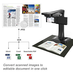 eloam Portable Document Scanner, 5-inch Screen, Support Offline Scan, Auto Flatten, Split & Deskew, Convert Images to Word/Excel/PDF, PC only, 1860TP