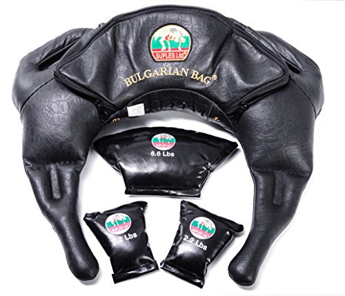 Suples Bulgarian Bag - Strong Model (S-M 17-26 lbs, gen leather) The Original Bulgarian Bag Creator (Fitness, Crossfit, Wrestling, Judo, Grappling, Functional Training, MMA, Sandbag, Cardio, Strength)