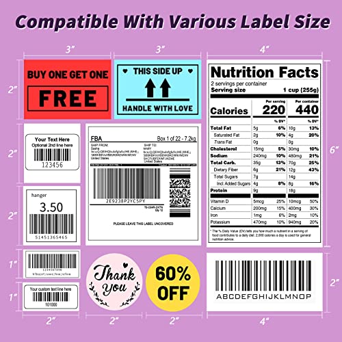 Bluetooth Thermal Shipping Label Printer - Portable Thermal Label Printer for Shipping Packages - Thermal Shipping Label Printer Wireless Label Makers, Compatible with USPS, Shopify, Amazon, Ebay
