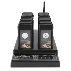 inBEKEA Restaurant Waiter Service Calling System with 999-Channel 20 Keyboard Pagers