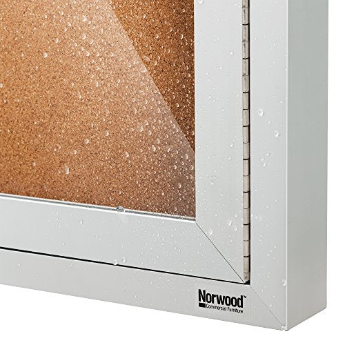 Outdoor/Indoor Enclosed Cork, Bulletin Board with Three Doors, 6' W x 3' H