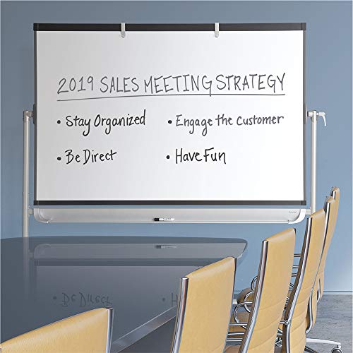 Quartet Easel, Magnetic Whiteboard, 4' x 3', Reversible, Mobile, Flipchart Holder, Prestige 2, Black Frame (ECM43P2)