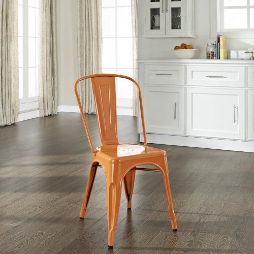 Amelia Metal Café Chair(Set of Two) Orange/Set of 2