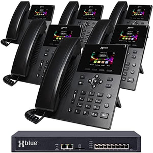Xblue QB2 System Bundle with 6 IP5g IP Phones - Auto Attendant, Voicemail, Extensions, Call Recording