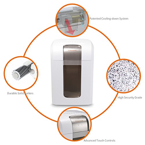 Bonsaii Paper Shredder, Super Micro Cut (1/26 by 5/21 inches) with 7.9 Gallons Wasterbasket, 240 Minutes Continuous Shredding, 5 Sheets, White (5S30)