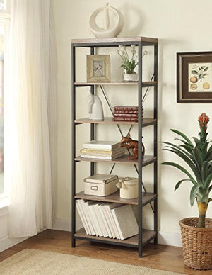 Homelegance Daria 5-Tier Bookcase, 26" W, Brown