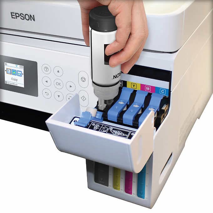 Epson EcoTank ET 2760 Special Edition All-in-One Inkjet Printer | Wireless Printing | Print, Copy, Scan | Prints up to 10 Pages per Minute in Black | Plus One Bonus Bottle of Black Ink - U Deal