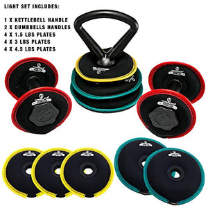 Hyperwear SoftBell Home Gym Dumbbell Kettlebell Combo Set Strength Training (Light Combo)