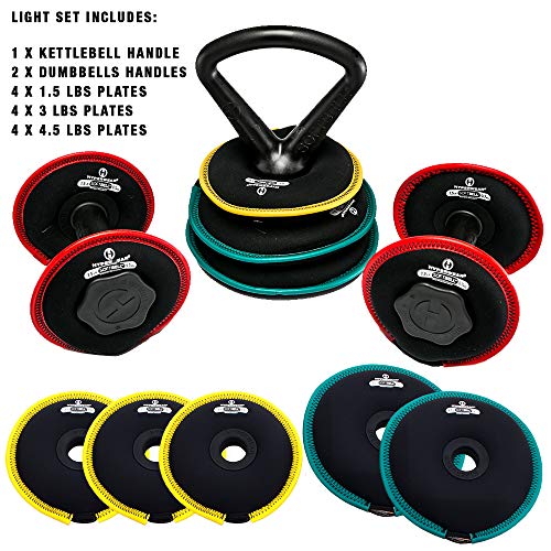 Hyperwear SoftBell Home Gym Dumbbell Kettlebell Combo Set Strength Training (Light Combo)