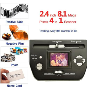 BaNbe Film Slide Photo Scanner with 2.4" LCD Screen 16MP High-Resolution - Convert Color & B&W 35mm/135 Slides & Negatives to Digital Images