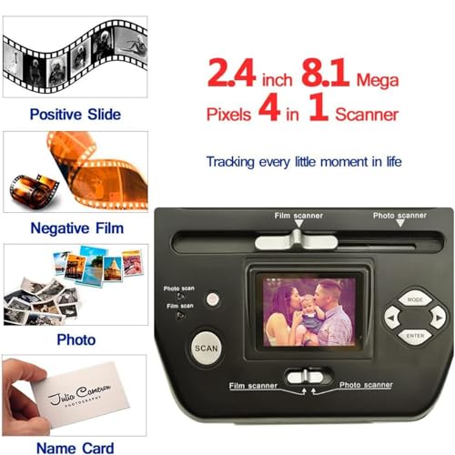 BaNbe Film Slide Photo Scanner with 2.4" LCD Screen 16MP High-Resolution - Convert Color & B&W 35mm/135 Slides & Negatives to Digital Images