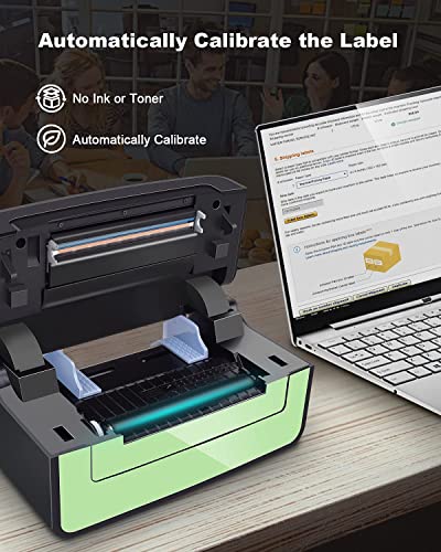 POLONO Label Printer - 150mm/s 4x6 Thermal Label Printer, Commercial Direct Thermal Label Maker, Compatible with Amazon, Ebay, Etsy, Shopify and FedEx, One Click Setup on Windows and Mac (Green)