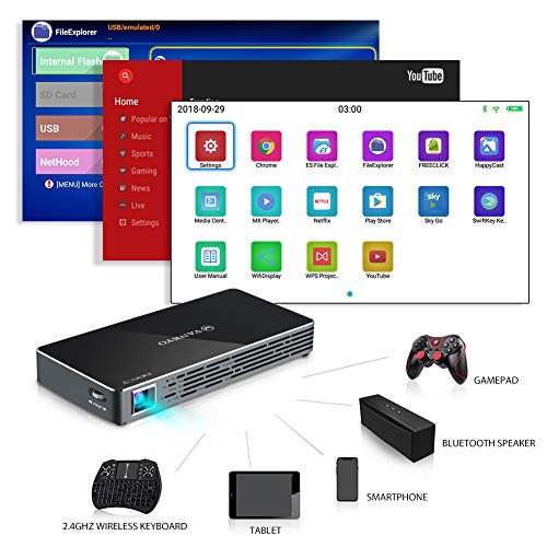 VANKYO Passport M50 DLP Smart Mini Portable Projector, 100 ANSI Lumens w/Andriod 7.1 OS Pre-Installed, WiFi, HDMI, USB Micro SD Ports Free Mini Wireless Keyboard Tripod