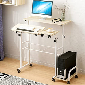 HH&DD Mobile Standing Desk,Adjustable Rolling Laptop Desk with Wheels,Reversible Home Office Laptop Workstation for Home Office-A 80x58cm(31x23inch)