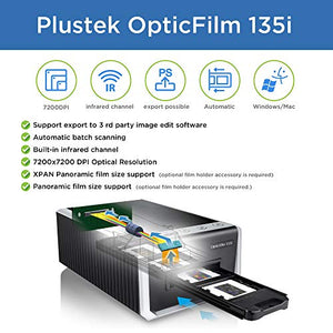 Plustek OpticFilm 135i - 35mm Film & Slide Scanner, 7200 dpi, Batch Conversion
