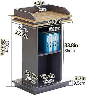 Generic Wooden Podium with Shelf for Classroom, Church, Office & Home