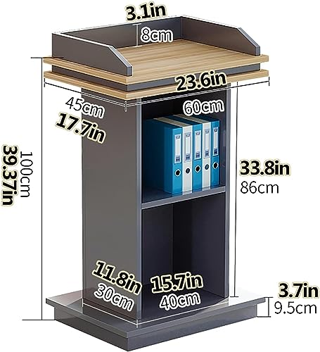Generic Wooden Podium with Shelf for Classroom, Church, Office & Home