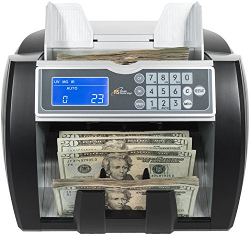Royal Sovereign High Variable Speed Money Counting Machine, with UV, MG, IR Counterfeit Bill Detector & Front Loader (RBC-5000)