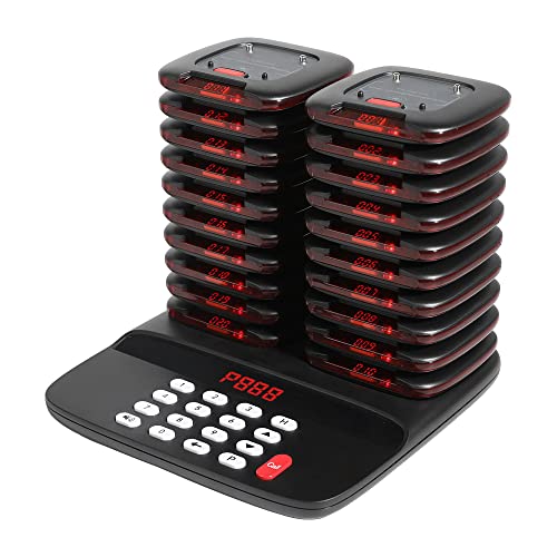 AGJ Restaurant Pager System Wireless Calling System 20 Pagers - Beeper Buzzer Vibration Flash