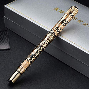 Hero 14K Gold Century Dragon Embossed Fountain Pen, Noble Carving Writing Pen with Gift Box