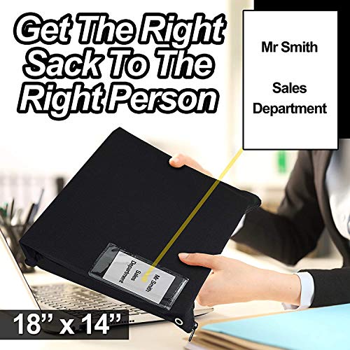 Interoffice Mailer Canvas Transit Sack Zipper Bag - Extra Strong Zipper (18" x 14", Black 50-Pack)