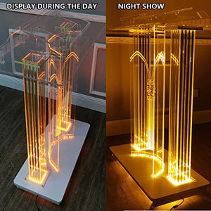 JOuan Lectern Podium Stand with LED, Acrylic Church Podium on Casters