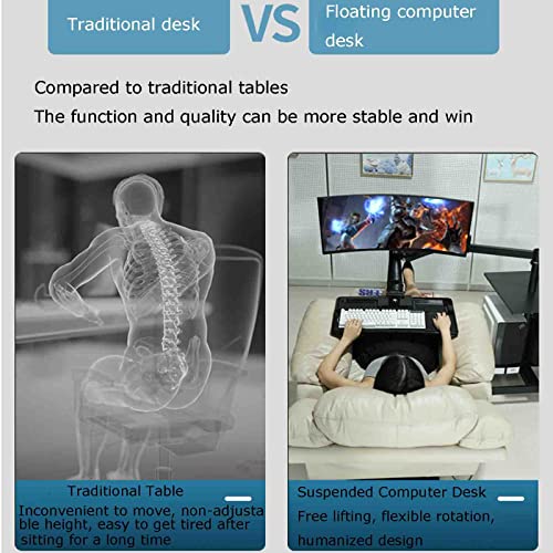ASUMUI Rolling Laptop Workstation Stand Desk with Keyboard Tray, Adjustable Height