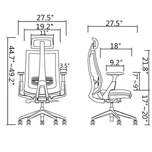 CUBOC Mesh Ergonomic Office Managers High Back Chair