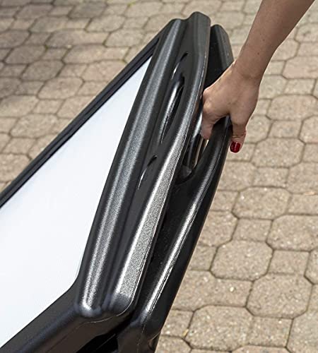 Accent Printing & Signs A-Plus Deluxe Message Board Sign 27*48inch| Large Rolling Double-Sided A-Frame Sidewalk Sign with Letters & Numbers | Outdoor Folding Sandwich Board White