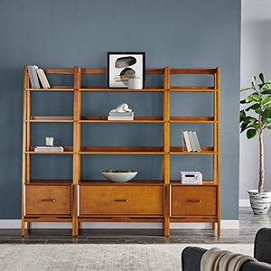 Crosley Furniture Landon 3-Piece Etagere Bookcase Set, Acorn