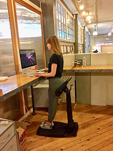 LeanRite Elite Ergonomic Standing Desk Chair for Posture and Back Pain Relief with Anti Fatigue Mat and Xtra Seat Cushion