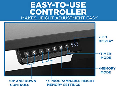 Mount-It! Electric Mobile Height Adjustable Standing Workstation with Wheels | Rolling Sit Stand Workstation with Programmable Height Adjustment Controller | 31.5 x 14.5 in Tabletop