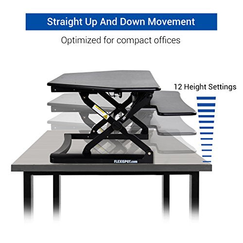 FlexiSpot 41" Standing Desk Converter with Quick Release Keyboard Tray Computer Desk,Black (M4B)
