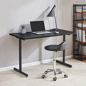 Sunon Modern Computer Desk Home Office Workstation Writing Table with Cable Hole, 47 Inch, Black