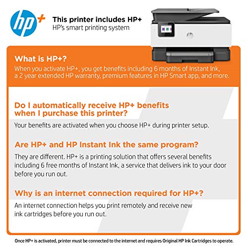 HP OfficeJet Pro 9015e All-in-One Wireless Color Printer for home office, with bonus 6 months free Instant Ink with HP+ (1G5L3A)