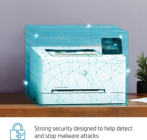 HP Color Laserjet Pro M255dw Wireless Laser Printer-Remote Mobile Print, Auto 2-Sided Printing，22 ppm, 250-Sheet，Compatible with Alexa, White-Bundle with Ahaghug Printer Cable.