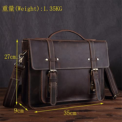 BZLSFHZ European and American Fashion Men's Handbag Postman Business Briefcase Shoulder Diagonal Bag (Color : A, Size : 27 * 9 * 35cm)