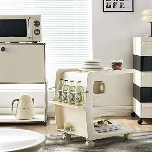 BinOxy 4-Tier Utility Rolling Storage Cart Side Table - Gris