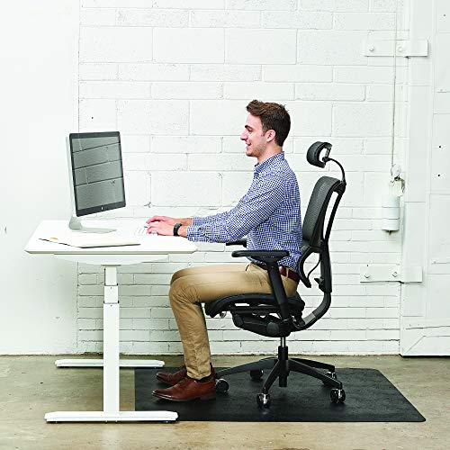 Deflecto Ergonomic Sit and Stand Chair Mat, 46" x 60", Black - Low Pile Carpet & Hard Floors