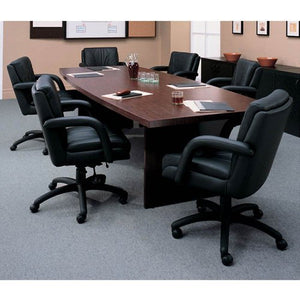 Global Total Office Boat Shaped 6' Conference Table with Slab Base - Mahogany