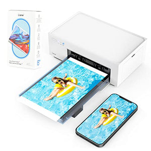 Liene 4x6'' Photo Printer Bundle (60 pcs +2 Ink Cartridges), Wi-Fi Picture Printer, Photo Printer for iPhone, Android, Smartphone, Computer, Dye-Sublimation, Portable Photo Printer for Home Use