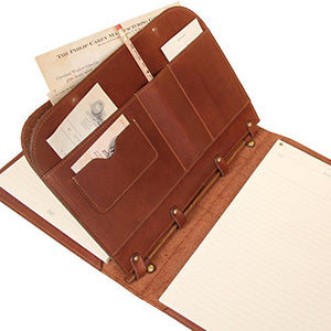 Leather Business Double Portfolio Notebook Writing Notepads Brown USA Made No.36