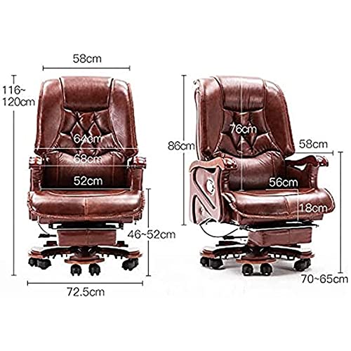 MUMUJJ Big and Tall Executive Office Chair with Wood High Back Reclining - Brown