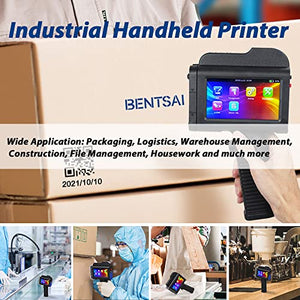 BENTSAI B35 One inch Handheld Inkjet Printer, Large Character Inkjet Printer, Up to 1"/25mm Print Height, Use for Both Water-Absorbing and Almost Any Porous Surfaces with Solvent Quick Dry Ink