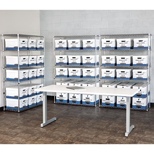 Bankers Box LIBERTY PLUS Heavy-Duty Storage Boxes, FastFold, String and Button, Letter, Case of 12 (11111)