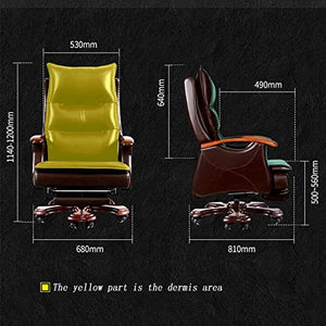 inBEKEA High Backrest Leather Executive Office Chair with Footrest, 145° Reclining, Brown/Black