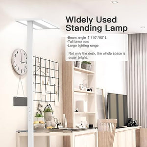 STERREN 76" LED Floor Lamp, 80W White Modern Free-Standing Dimmable Reading Lamp