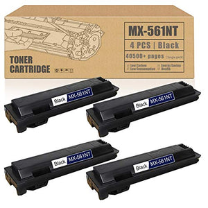 MX-561NT [4 Pack,Black] Compatible Toner Cartridge Replacement for Sharp MX-M2630 M3050 M3070 M3550 M3570 M4050 M5050 6050 M6070 Printer Toner Cartridge.