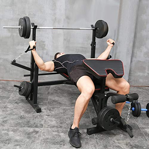 DD-upstep Weight Bench - with Strength Training Equipment Press Squat Rack Barbell Rack | Squat Rack Weightlifting Bench Full-Body Workout Equipment | Olympic Weight Bench【US Stock】